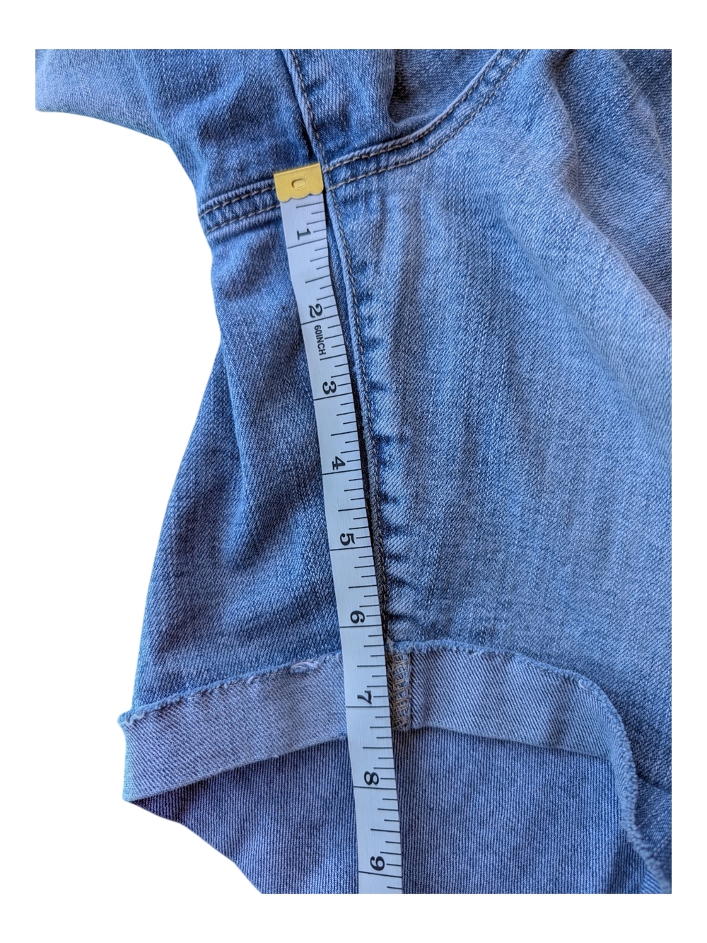 Maurices Light Blue Distressed Denim Shorts - Picture 5 of 6